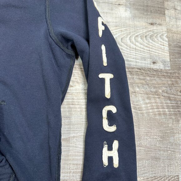 Vintage Y2K Abercrombie & Fitch Muscle Zip Up Navy Hoodie Men's Size Medium - Picture 5 of 9
